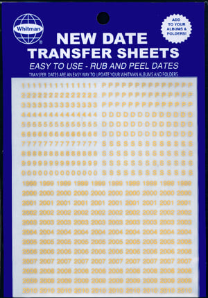 Whitman Gold Date Transfer Sheets